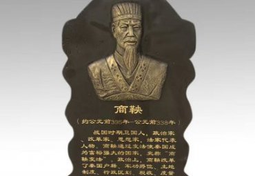 古代名人商鞅头像铜浮雕