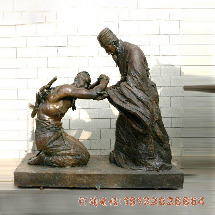 古代人物负荆请罪铜雕