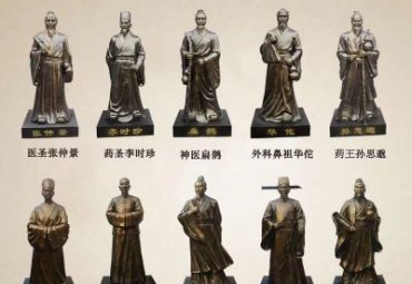 古代立式十大名医铜雕