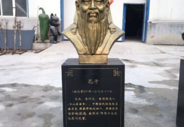 校园古代思想家孔子头像铜雕