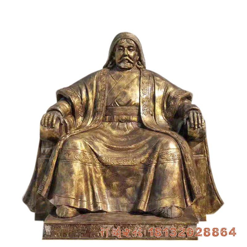 古代帝王成吉思汗铜雕