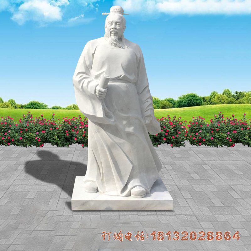 大理石古代名人范仲淹石雕