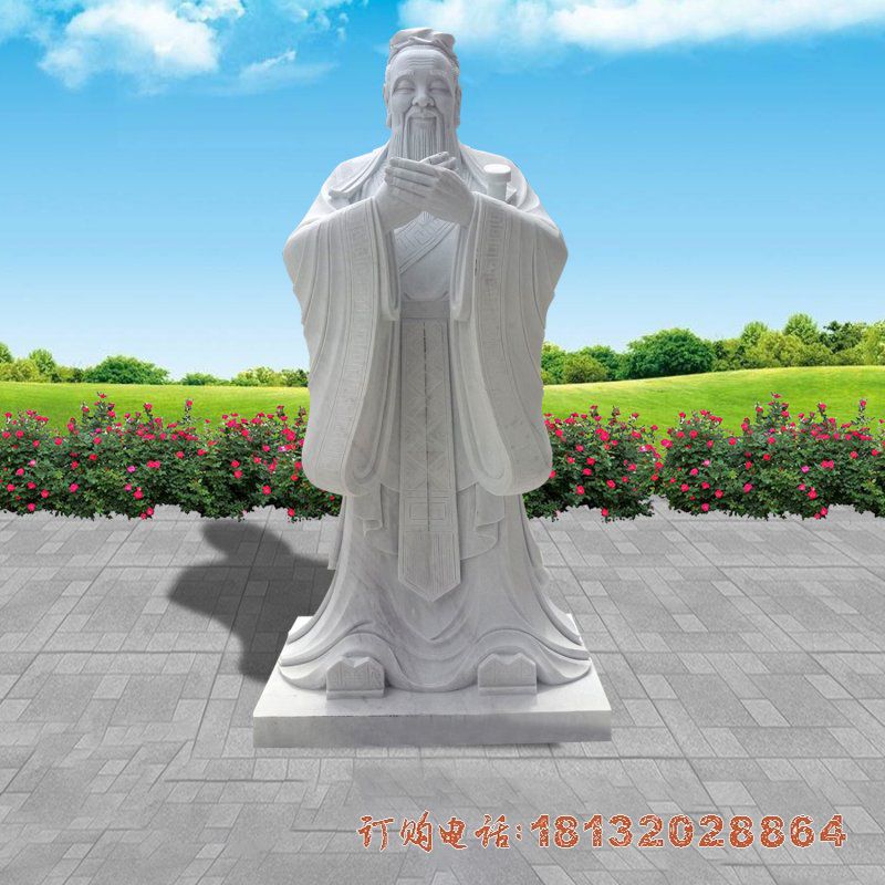 校园古代名人孔子行教像石雕