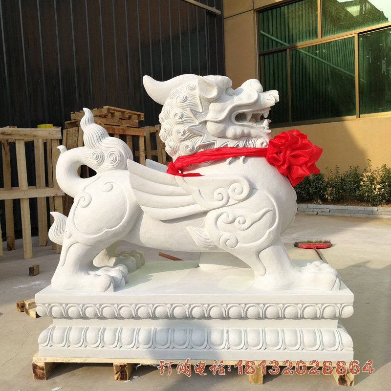 门口汉白玉貔貅石雕