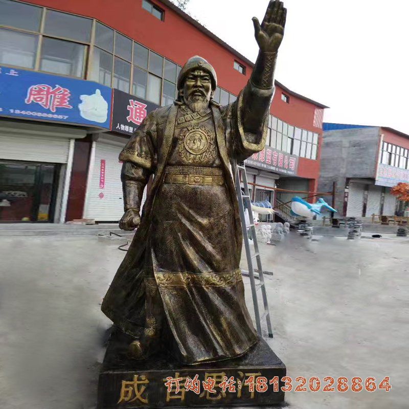 古代名人成吉思汗铜雕