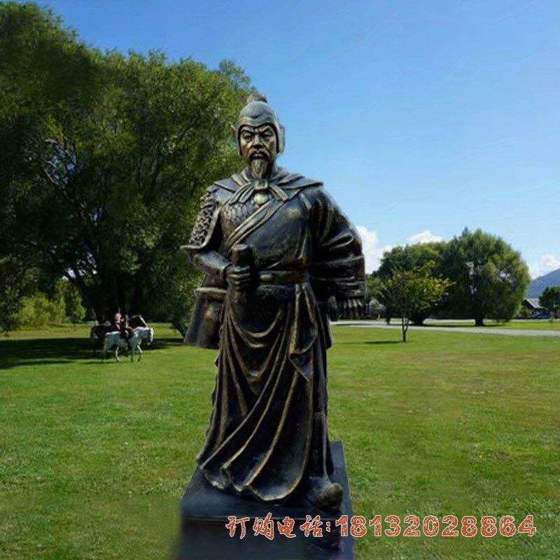 古代名将李靖铜雕