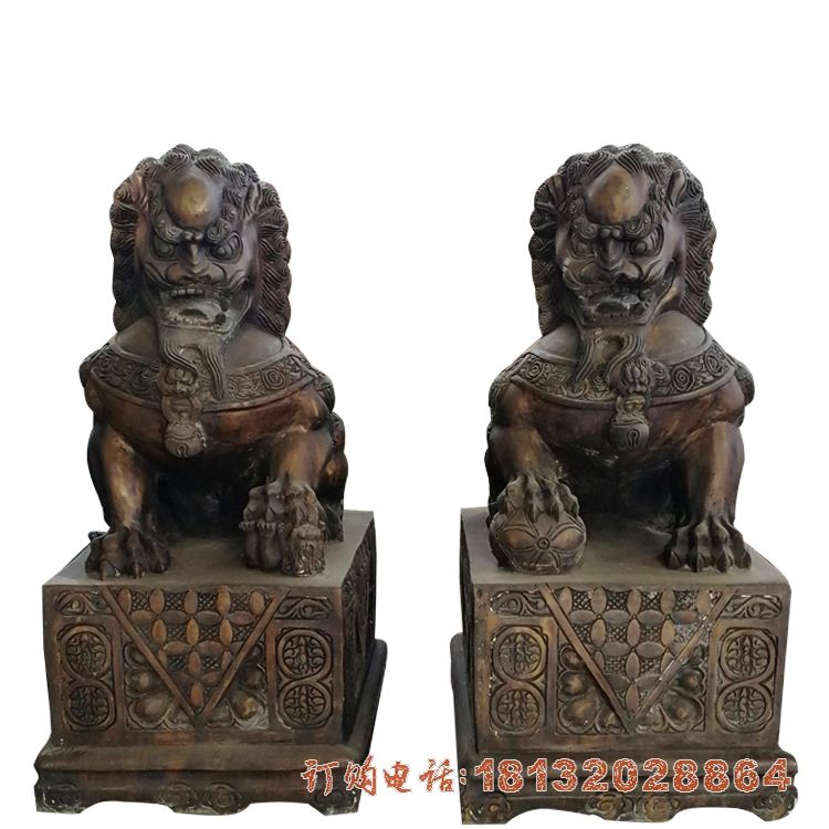 门口镇宅狮子铜雕