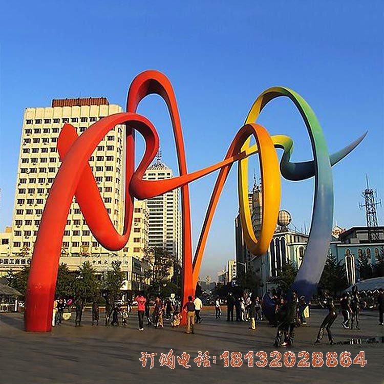 城市不锈钢彩带雕塑