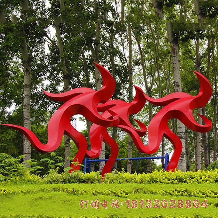 不锈钢抽象奔跑人物雕塑