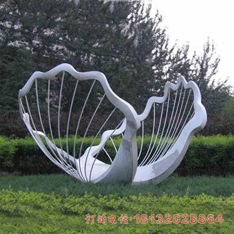 公园不锈钢镂空抽象贝壳雕塑