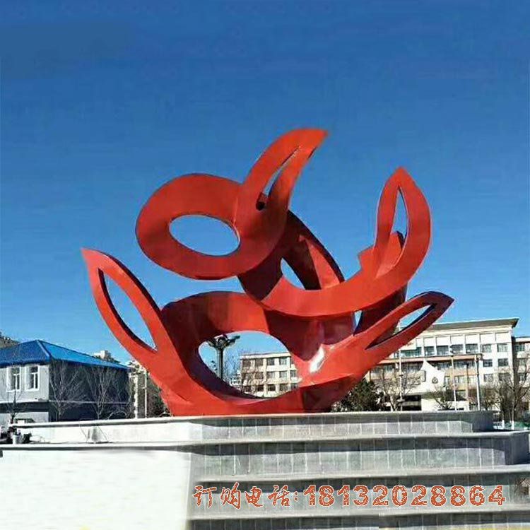 广场不锈钢抽象景观雕塑