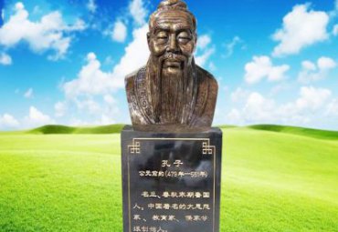 古代名人孔子头像铜雕