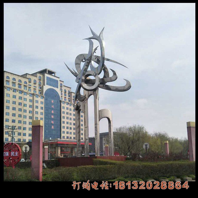 城市不锈钢大型抽象凤凰