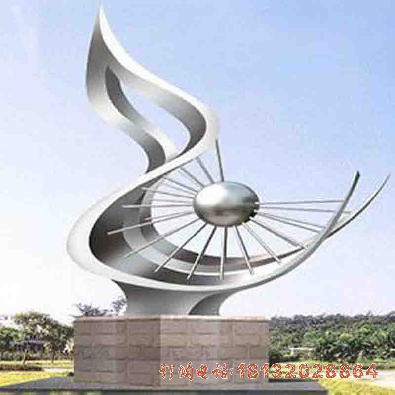 广场不锈钢光明抽象太阳雕塑