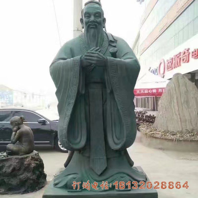 校园古代名人青铜孔子
