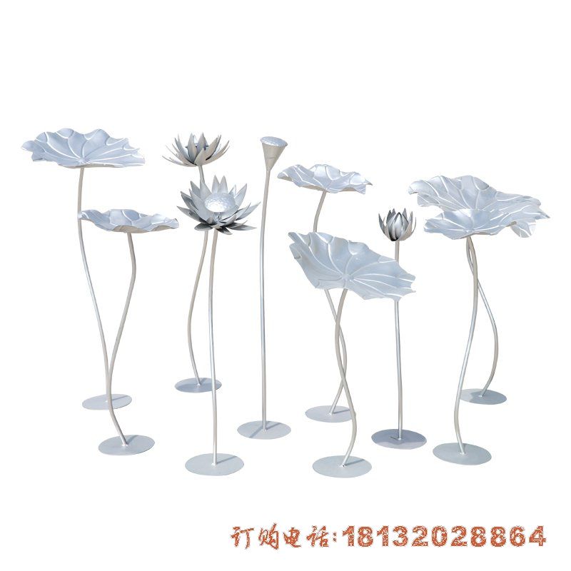 不锈钢镜面锻造莲花雕塑