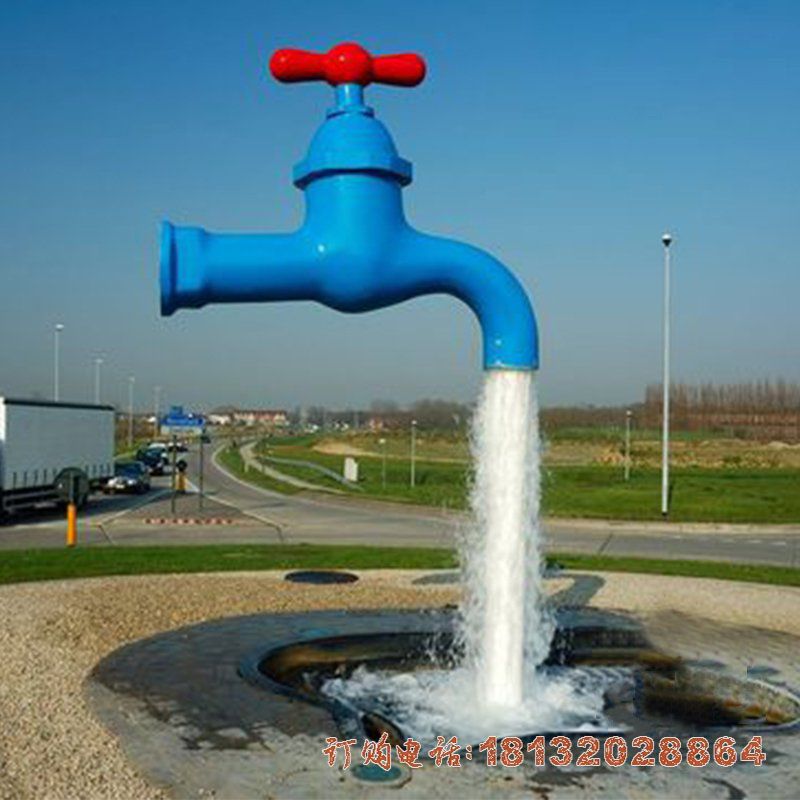 景区不锈钢仿真水龙头雕塑