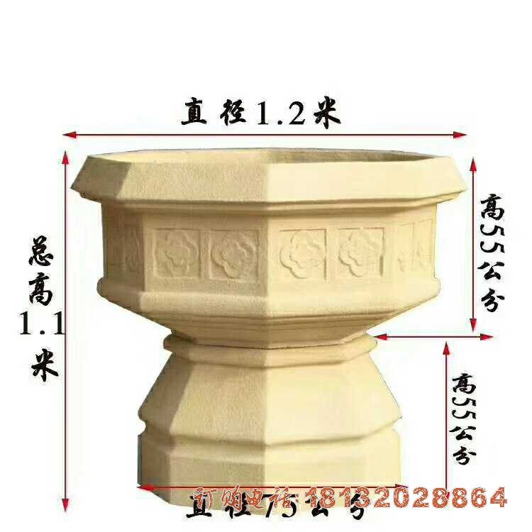 小区砂岩花盆石雕