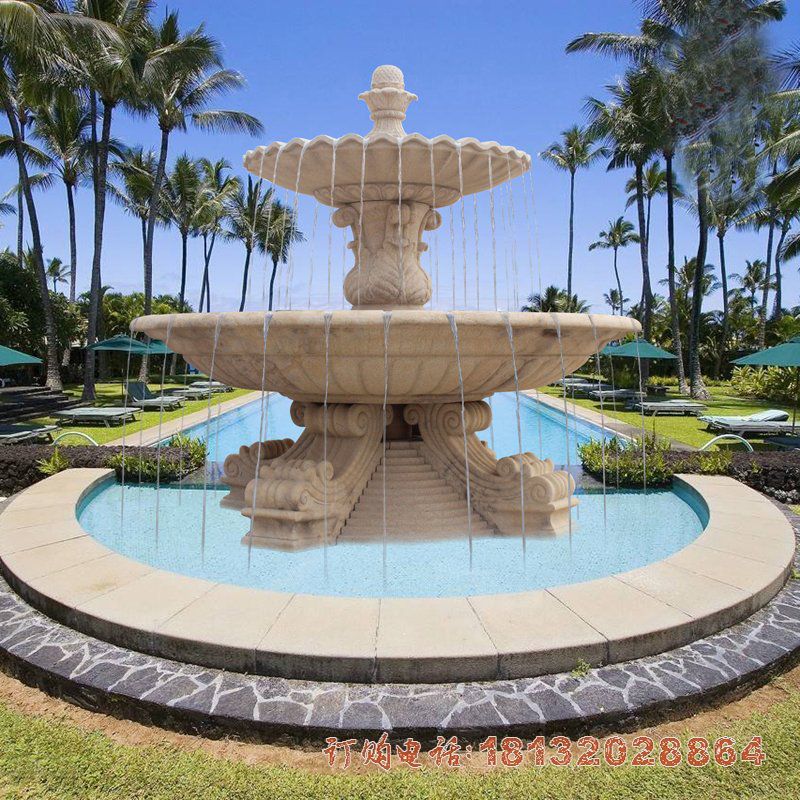 公园欧式流水喷泉石雕