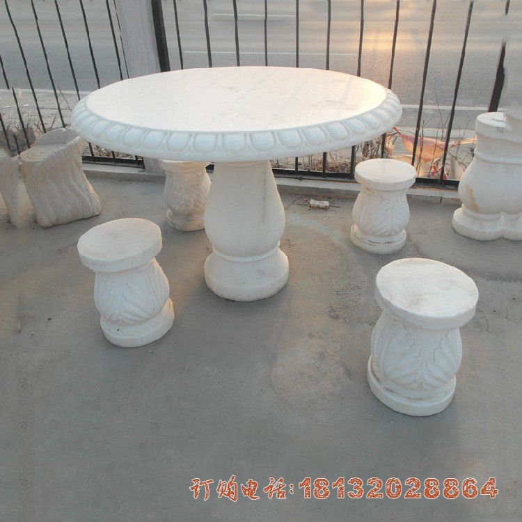 庭院汉白玉欧式石桌凳