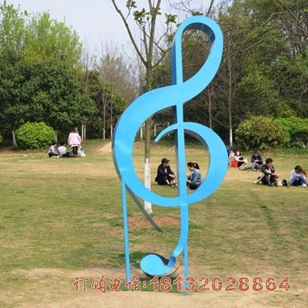 公园不锈钢大型喷漆音符雕塑