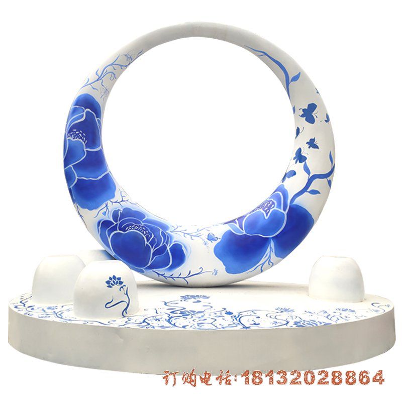 小区不锈钢喷漆青花圆环