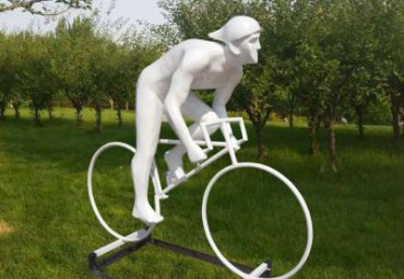 公园不锈钢抽象骑自行车人物