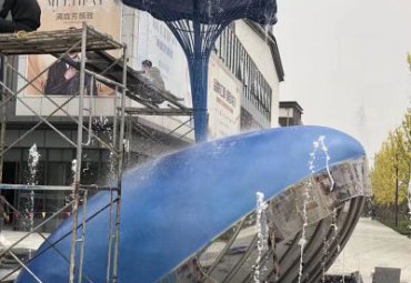 城市不锈钢喷水鲸鱼雕塑