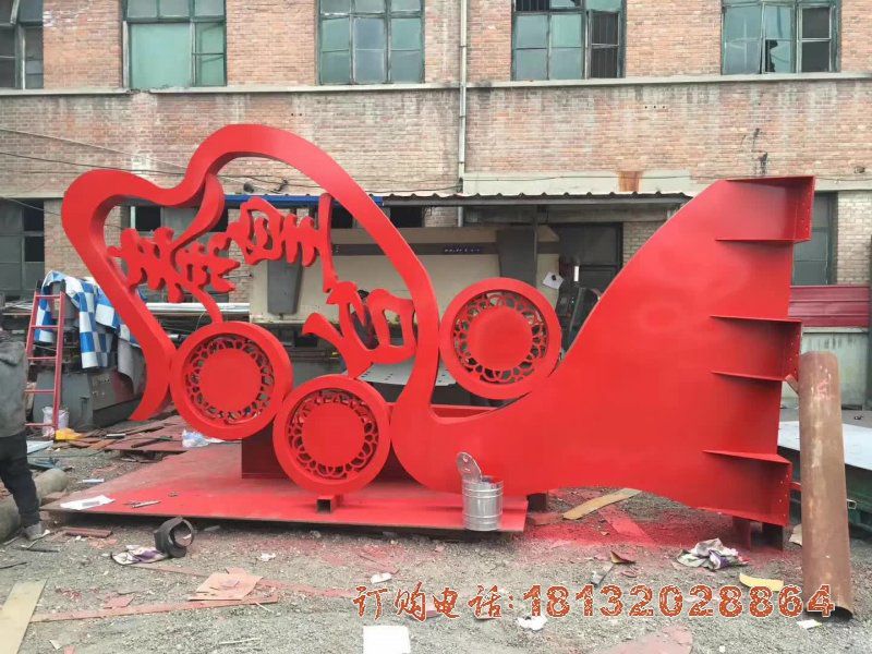 景区不锈钢秦皇台标志雕塑 景区不锈钢秦皇台标志雕塑