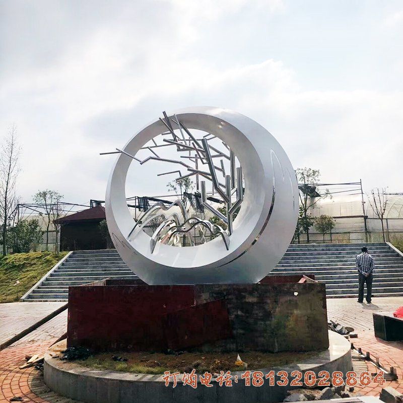 小区不锈钢山间树枝雕塑 小区不锈钢山间树枝雕塑