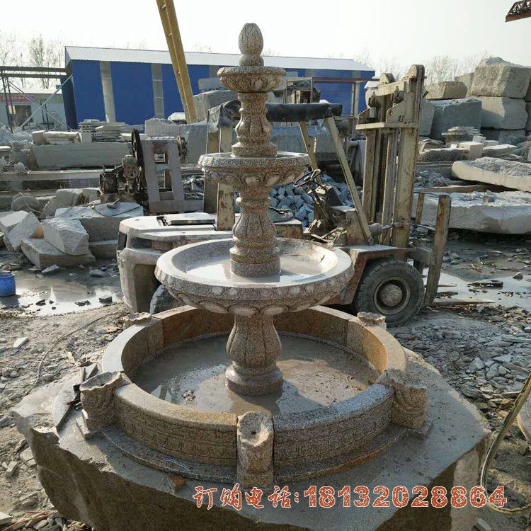 庭院四层喷泉石雕