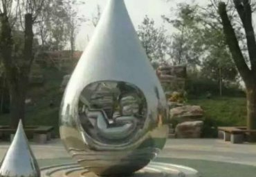 公园不锈钢生命之源水滴雕塑