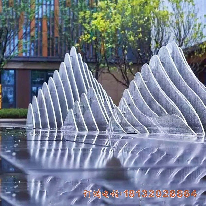 小区不锈钢水景假山雕塑