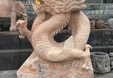 晚霞红动物石雕龙