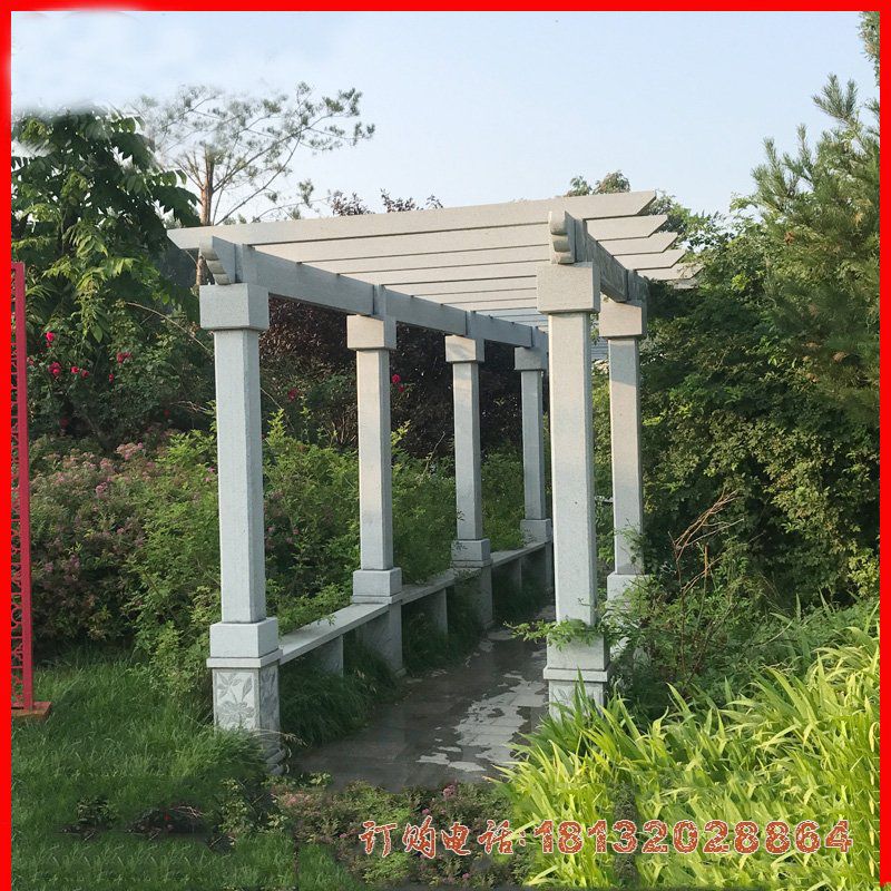 大理石公园走廊雕塑，公园石雕长廊