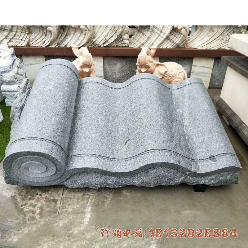 大理石书卷雕塑