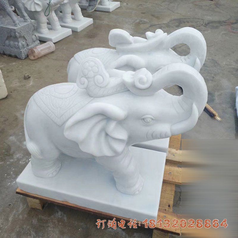 汉白玉小象石雕 (237)