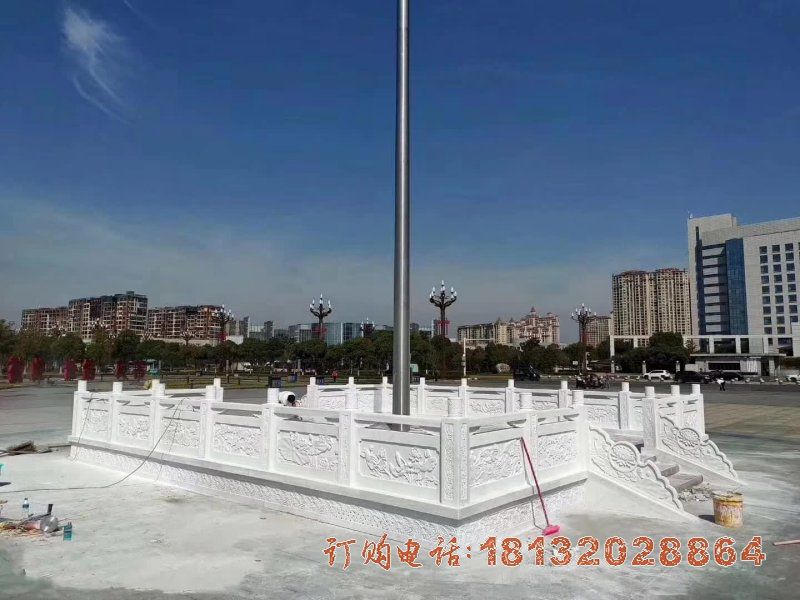 广场汉白玉升旗台雕塑