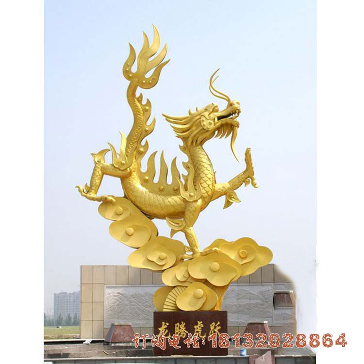 广场不锈钢龙腾虎跃雕塑
