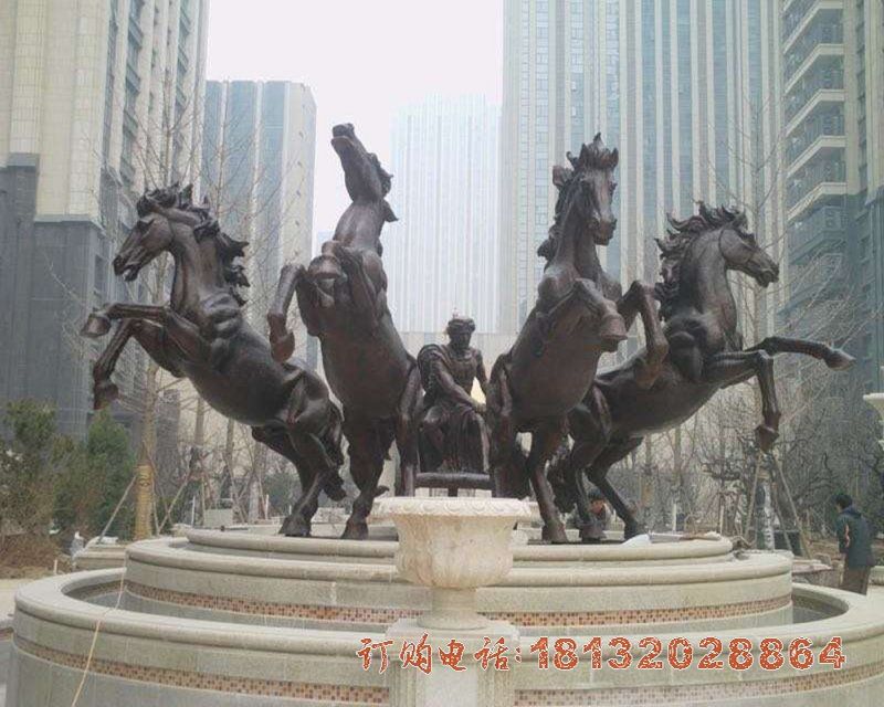 阿波罗战车喷泉铜雕