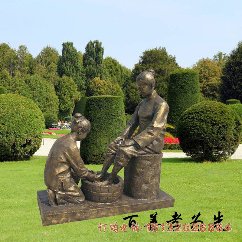 百善孝为先人物铜雕，校园古代人物铜雕