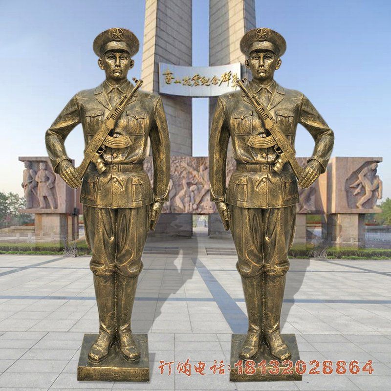 保家卫国红军铜雕 (3)