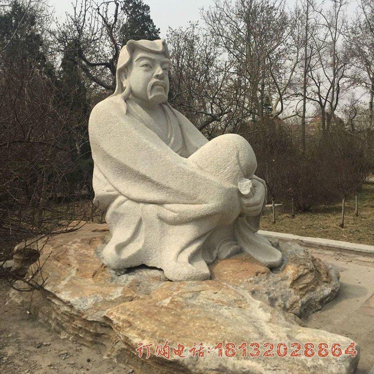 东晋诗人陶渊明石雕