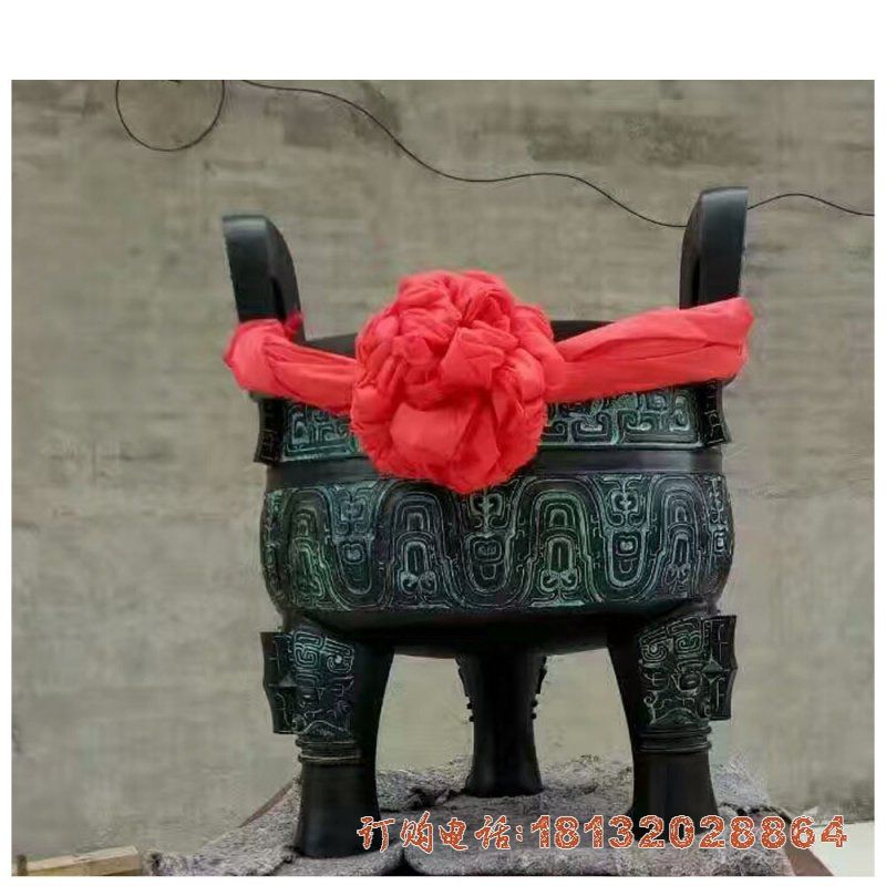 大克鼎铜雕，青铜三足圆鼎