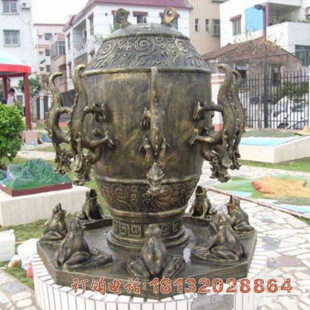 地动仪铜雕，广场景观铜雕 (2)