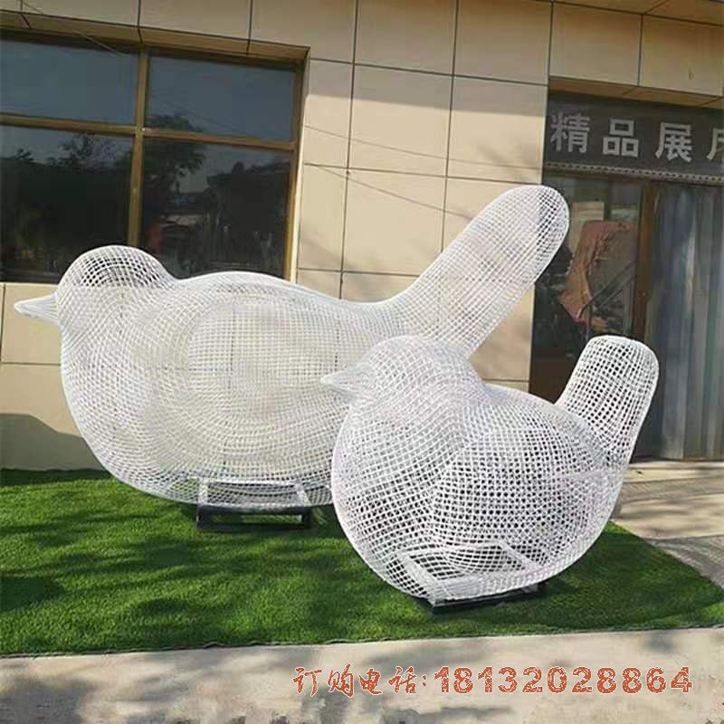 不锈钢镂空鸟雕塑 (1)