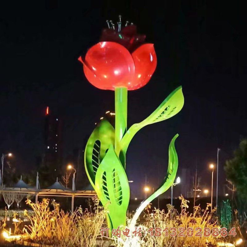 不锈钢花朵雕塑