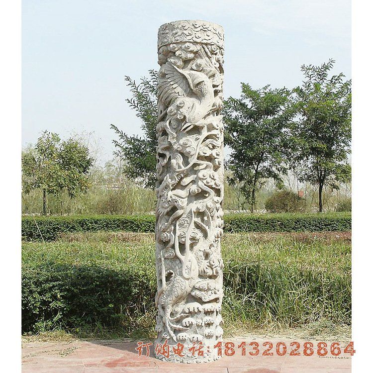 定制盘龙石柱 广场标志石雕龙柱 祥云神兽石柱定制 质优价廉5336