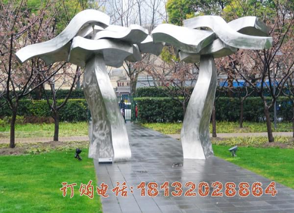 不锈钢抽象大树雕塑 公园景观雕塑
