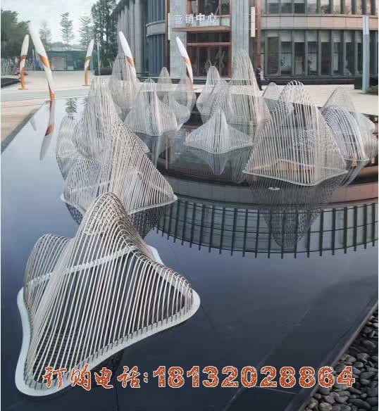 广场不锈钢镂空假山雕塑
